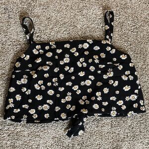Hollister Floral Daisy print crop Tie Back tank top Festival 90s y2k vibes sz M